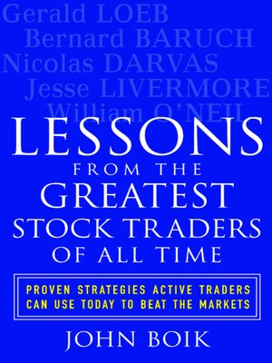 cover image of Lessons from the Greatest Stock Traders of All Time
